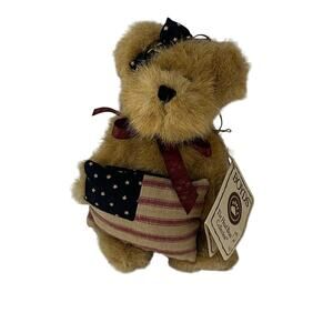 Boyds Bears "The Head Bean Collection" Patriotic Americana Tess Plush Ornament